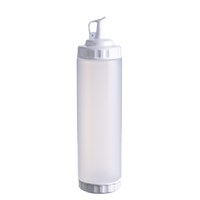 Емкость для соуса  750 мл. d=70 мм. h=270 мм. с 2 крышками прозрачная, крышки белые GP /1/96/ 79693