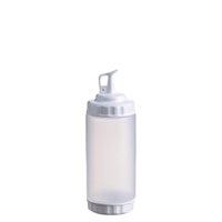 Емкость для соуса  500 мл. d=70 мм. h=200 мм. с 2 крышками прозрачная, крышки белые GP /1/96/ 79688