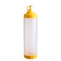 Емкость для соуса  750 мл. d=70 мм. h=270 мм. с 2 крышками прозрачная, крышки желтые GP /1/96/ 79694