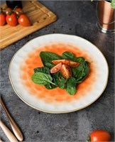 Тарелка круглая d=27 см,фарфор,оранжевый цвет 