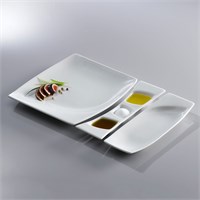 Тарелка RAK Porcelain Mazza прямоугольная, 3 секции, 26*7,5 см 81220691