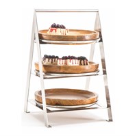 Стойка металлическая для выкладки + три салатника из бука,35*32*52 см,  P.L.--Hotelware 81240967