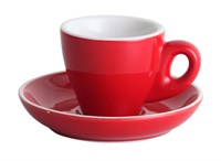 Чашка с блюдцем Barista (Бариста) 80 мл, красная, P.L. Proff Cuisine 81223983