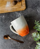 Кружка 450мл,фарфор,оранжевый цвет 