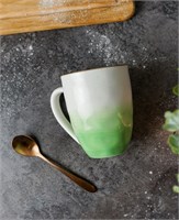 Кружка 450мл,фарфор,зеленый цвет 