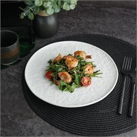 Тарелка мелкая d=25 см,фарфор,белый цвет, матовая поверхность, 