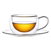 Набор чашка с блюдцем 2шт*270 мл, термостойкое стекло, двойные стенки, P.L. 81223957