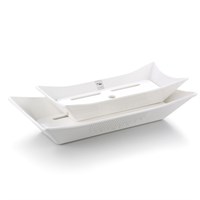 Блюдо,поднос меламиновый, белый 36*19*7,5см  P.L. 81290074