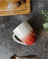 Кружка 450мл,фарфор,красный цвет 