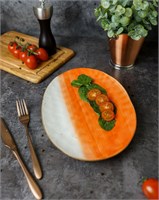 Блюдо овальное 30,5*21,5 см,фарфор,оранжевый цвет 