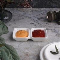 Соусник двойной 12*7.3*2.3, 50*50 мл фарфор, P.L. Proff Cuisine 81229561