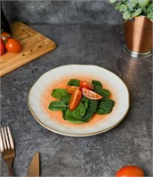 Тарелка круглая d=21 см,фарфор,оранжевый цвет 