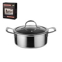 Кастрюля с крышкой,трех-слойная сталь, 7 л 28/25,5*19,5 см с крышкой New Kitchen Honeycombs, P.L. 81280236