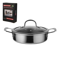 Кастрюля с крышкой,трех-слойная сталь, 2.5 л .22/19,5*13 см с крышкой New Kitchen Honeycombs, P.L. 81280238