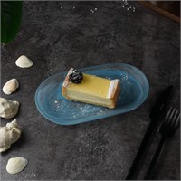 Тарелка-блюдо, матовое 21*11.5 см,  h=2 см,материал cтекло,серия 