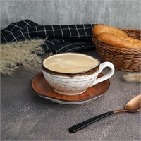 Пара чайная 230 мл, d=10см,  фарфор P.L. cерия  WOOD-FUSION 81269873