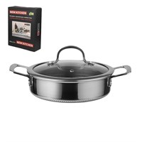 Кастрюля с крышкой,трех-слойная сталь, 4,7 л 28/25,5*15,5 см с крышкой New Kitchen Honeycombs, P.L. 81280241