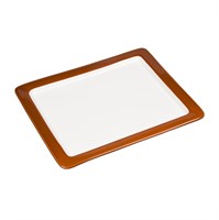 Гастроемкость 1/2-20 (32,5*26,5*2 см), коричневый борт, фарфор, P.L. Proff Cuisine 81243100