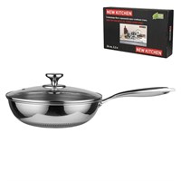 Сковорода-Вок с крышкой,трех-слойная сталь, 3.3 л, 26/15*8 см.серия 