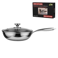 Сковорода-Вок с крышкой,трех-слойная сталь, 4.9 л, 30/15,5 *9 см, ,серия 