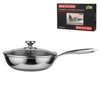 Сковорода-Вок с крышкой,трех-слойная сталь, 6 л, 32/17,5*9,5 см, серия 