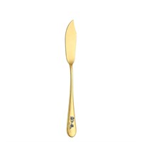 Нож для рыбы 23см, Epsilon matt gold 24k flower, Narin [12] 202465