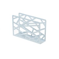 Салфетница "Полосы" 130х85х35 мм бел с серебром Luxstahl мки362_1
