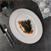 Блюдо овальное 33,7*26,6 см, h=2.2см, фарфор "NOBLE" серия "NEO SILK" 81222357