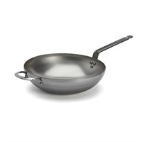 Сковорода Wok d=32 см. h=9,2 см. 4,7 л. белая сталь с 2 ручками De Buyer (5617.32) /1/6/ 75001