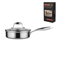Сотейник с крышкой,трех-слойная сталь, 1.7 л, 20/18,5*6 см, серия "New Kitchen",  P.L. 81280245