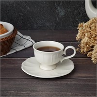 Чашка для кофе 100мл+блюдце 13 см, фарфор "NOBLE" серия "Retro Ritz &amp; Bella-White" 81233100/81233101
