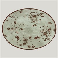 Тарелка RAK Porcelain Перцовый овальная плоская 36*27 см, серый цвет 81220630