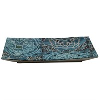 Блюдо,поднос меламиновый 24.8*15.2*2.9 см ,Damask Blue, P.L. 81290117