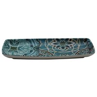 Блюдо,поднос меламиновый 24*11*2.6 см,Damask Blue,  P.L. 81290123