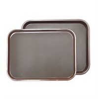Поднос пластиковый прорезиненный коричневый 41*31 см, P.L. - BarWare 90001064