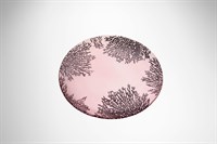 Тарелка d 28 см h 2 см, стекло, цвет пастельно-розовый с серебристым узором, Coralina