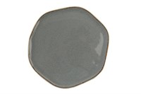 Тарелка с волнообразным краем 21 см фарфор цвет темно-серый Seasons