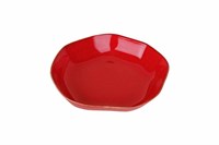 Тарелка глубокая с волнистым краем 21 см, цвет красный