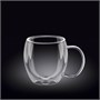 Кружка 300 мл. d=75 мм. h=100 мм. с двойными стенками Термостекло Wilmax /1/60/ 72144