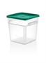Контейнер для продуктов квадратный  7,6 л. 22*22*23 см. с мерной шкалой, прозрачный, п/п, без крышки (крышка 76712, 76711, 76712, 76713) GP /1/12/ 76702