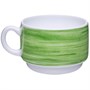 Чашка 190 мл. чайная d=76 мм. h=57 мм. зеленый край штабелир. Браш (блюдце 38905) /1/12/48/ АКЦИЯ 37306