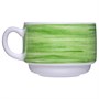 Чашка 190 мл. чайная d=76 мм. h=57 мм. зеленый край штабелир. Браш (блюдце 38905) /1/12/48/ АКЦИЯ 37306