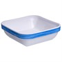 Салатник квадр. 110*110 мм. 200 мл. h=37 мм. голубой край штабелир. Браш /1/6/24/ АКЦИЯ 41205
