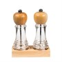 Набор для специй на подставке (2 предмета), акрил/дерево, 7*7 см, h=18см,  P.L. - REG 81290028