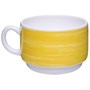 Чашка 190 мл. чайная d=76 мм. h=57 мм. желтый край штабелир. Браш (блюдце 37308) /1/12/48/ АКЦИЯ 37307