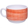 Чашка 190 мл. чайная d=76 мм. h=57 мм. оранж. край штабелир. Браш (блюдце 37301) /1/12/48/ 37300