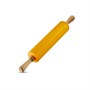 Скалка пластик.  280 мм. d=70 мм. с силик. покрытием, вращ. дерев. ручки /1/25/ 66248