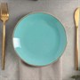 Тарелка 24 см безбортовая фарфор цвет бирюзовый Seasons 187624 бирюзовый