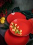 Тарелка 24 см безбортовая фарфор цвет красный Seasons 187624 красный