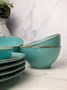 Набор столовой посуды Porland Seasons, 9 предметов, бирюзовый, на 4 персоны (Тарелка 28 см - 4шт; Миска 770 мл - 4 шт; Салатник 830 мл - 1 шт) POR1268 - фото 640004